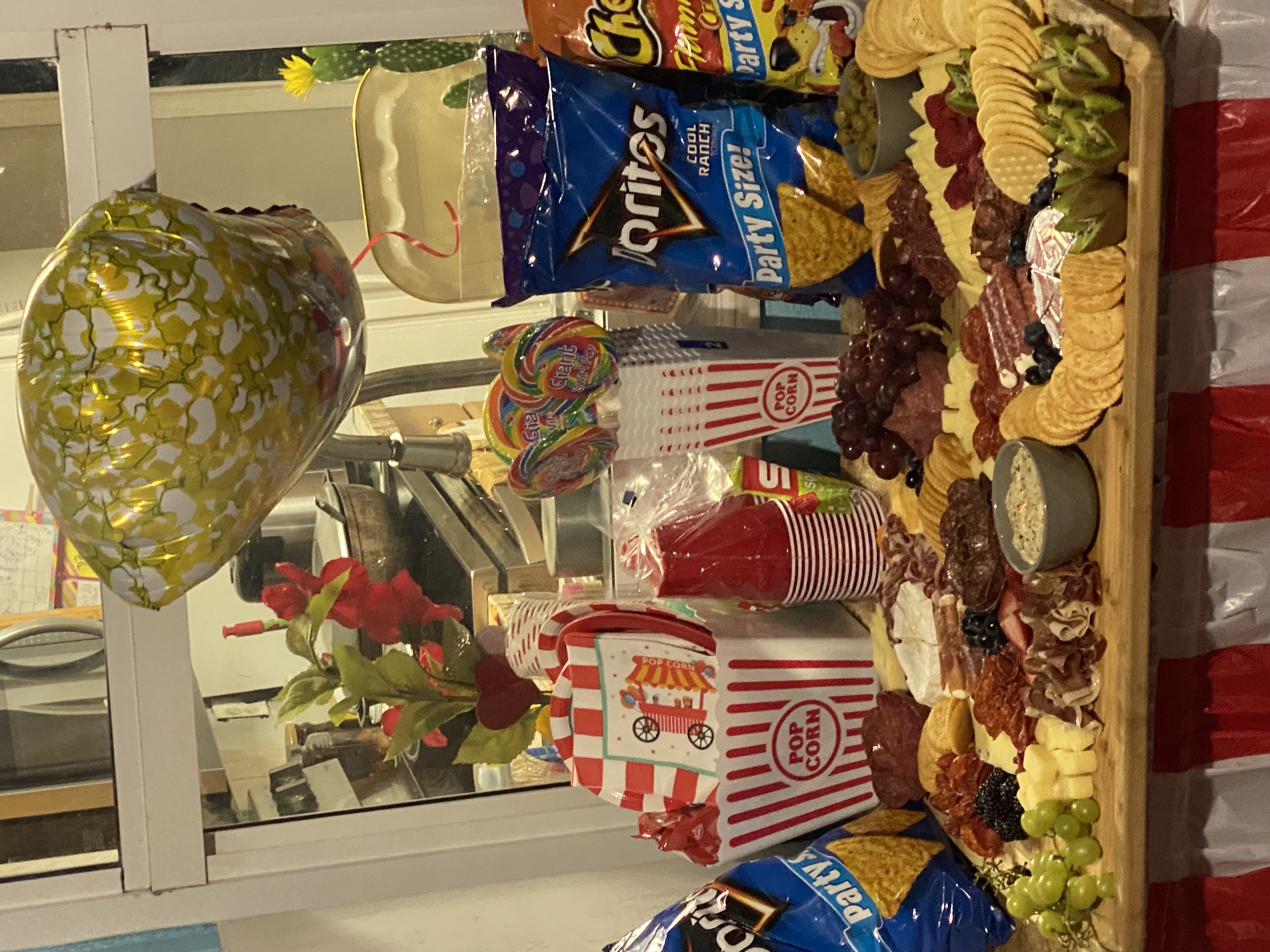 Charcuterie board and snacks
